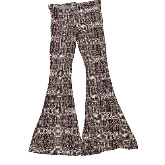 Volcom Women Brown Printed Secrecy Rust Stretch Flare Casual Pants Size S M L - Picture 15 of 16